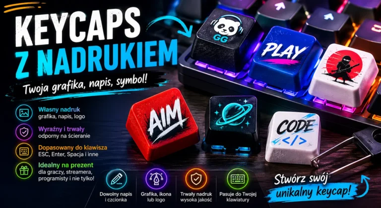 Keycaps z nadrukiem – jak przygotować grafikę, napis lub symbol na klawiszu