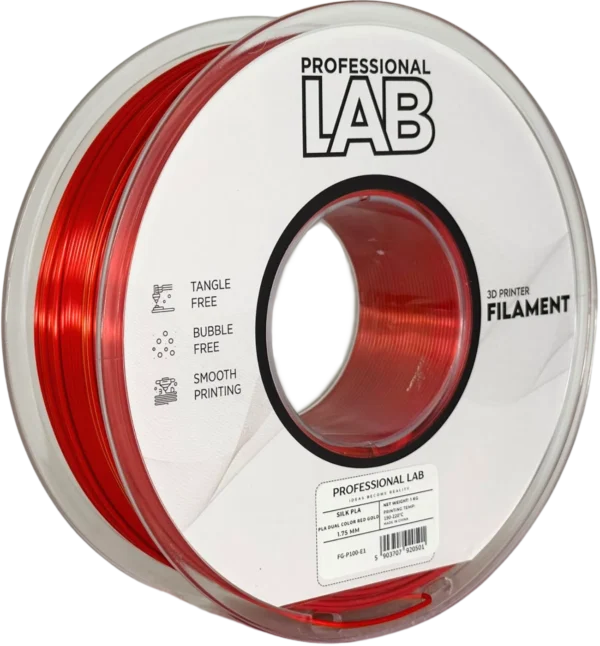 Filament Silk PLA Dual Color red gold Professional Lab 1 kg 1,75 mm