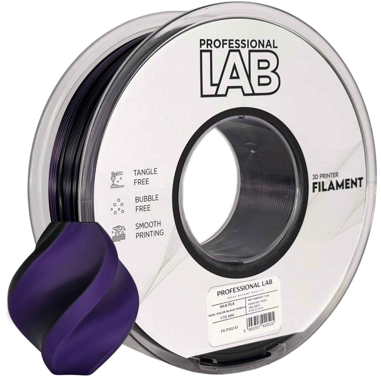 Filament Silk PLA Dual Color black purple Smart Print 1 kg 1,75 mm - obrazek 3