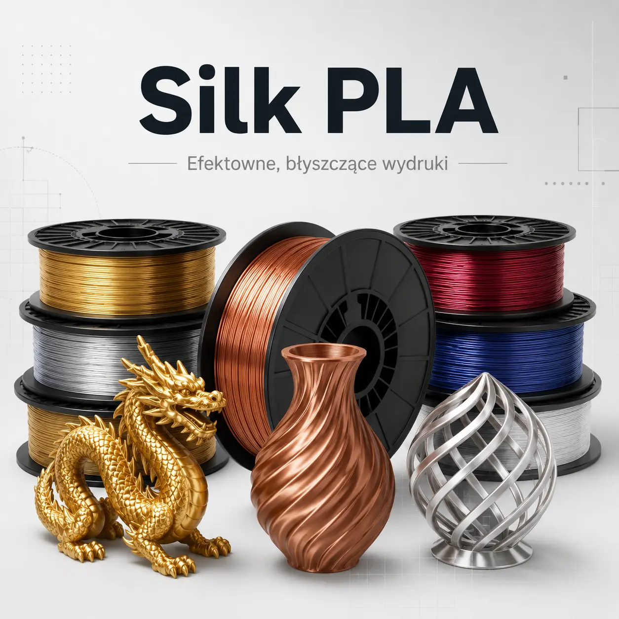 Silk PLA błyszczący filament dekoracyjny do druku 3D