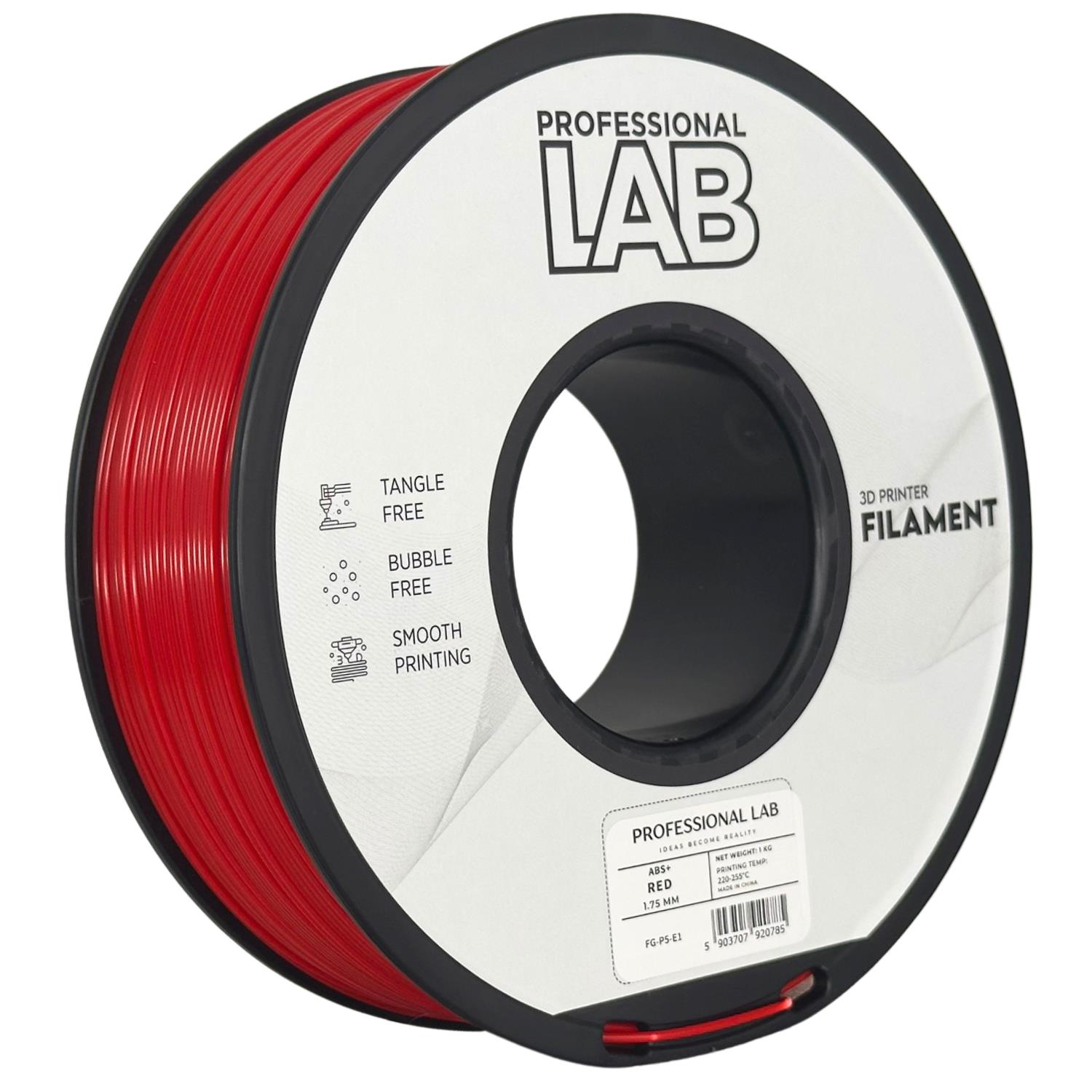 Filament ABS+ red Professional Lab 1 kg 1,75 mm