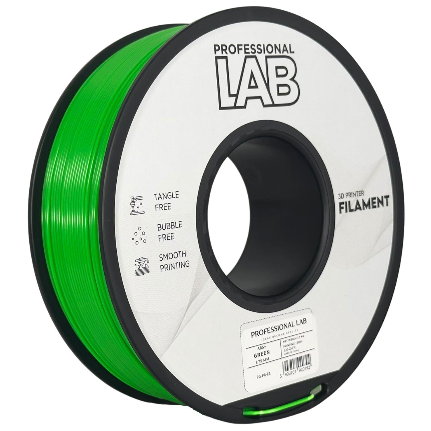 Filament ABS+ green Professional Lab 1 kg 1,75 mm