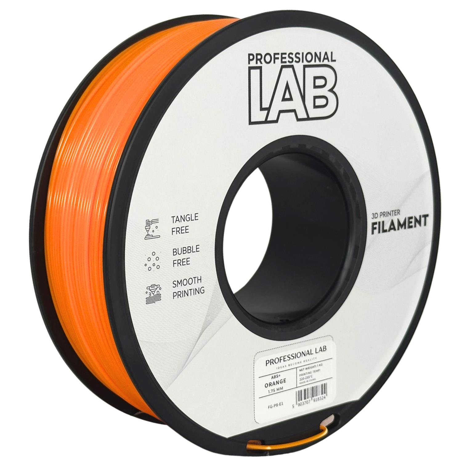 Filament ABS+ orange Professional Lab 1 kg 1,75 mm