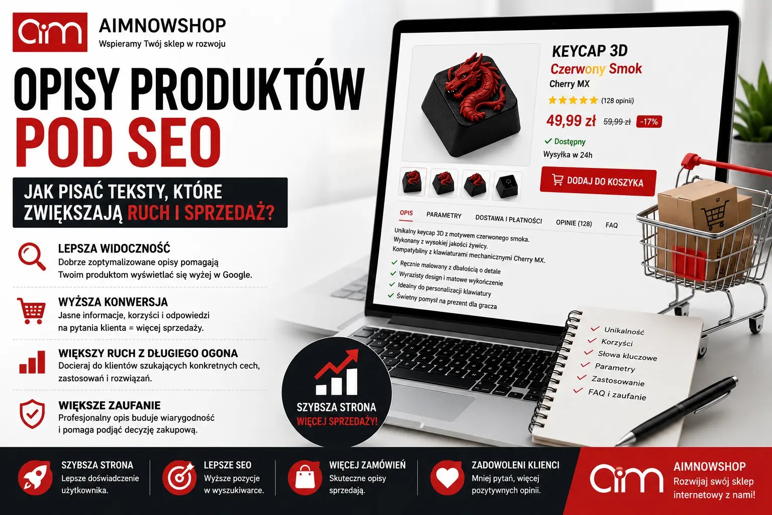 Opisy produktów pod SEO – tworzenie treści zwiększających widoczność i sprzedaż w sklepie internetowym