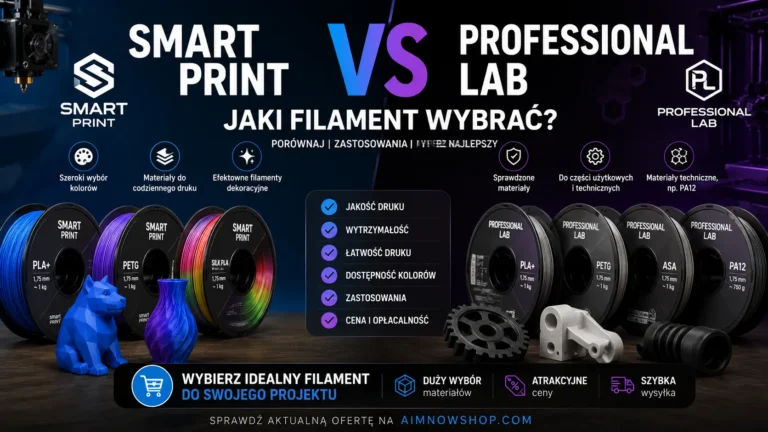 Porównanie filamentów Smart Print i Professional Lab do druku 3D