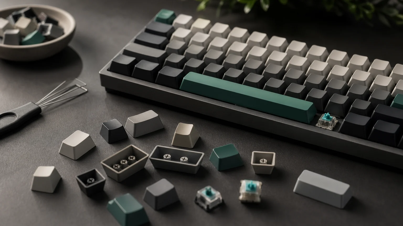 keycapy a layout klawiatury – ilustracja redakcyjna